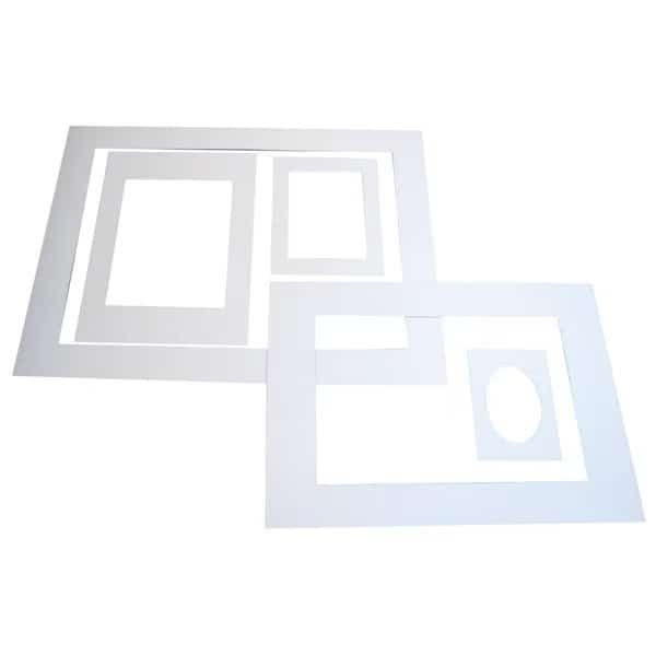 Inovart 206483 Sax Teachers School Pack Economy Pre-Cut Mat Frame; Assorted Size; White - Pack of 60
