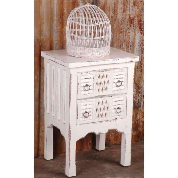 Cottage End Table Whitewash