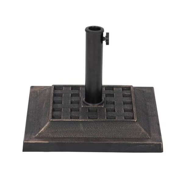 Blue Wave NU6890 26 lbs All-Weather Outdoor Square Resin Umbrella Base; Bronze