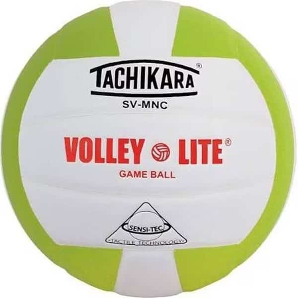 Tachikara SVMNC.LGW Volley Lite Training Volleyball - Lime Green & White