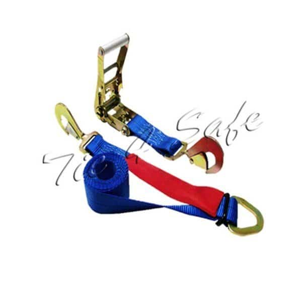 2 in. x 8 ft. Combo Ratchet & Axle Strap with D Ring & Adjustable Axle Strap; Blue - 4 Piece