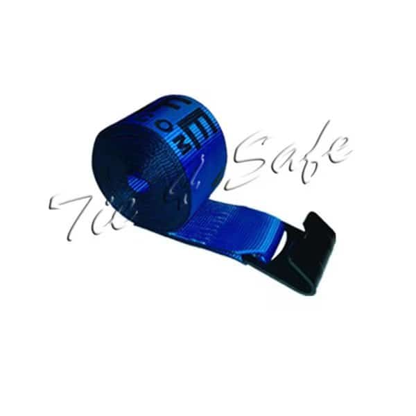 4 in. x 30 ft. Winch Straps with Black Flat Hook; Blue - 2 Piece