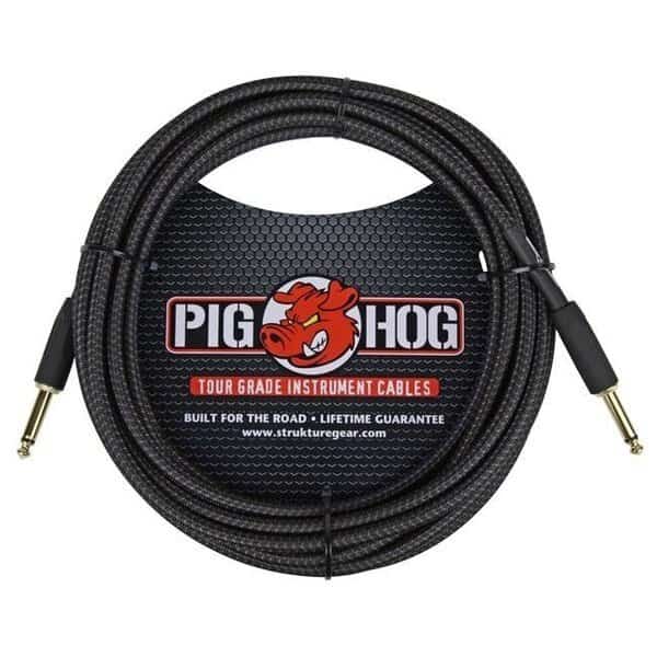 Ace Products Group PCH20BK Woven Jacket Tour Grade Instrument Cable; 20 ft. - Black Woven