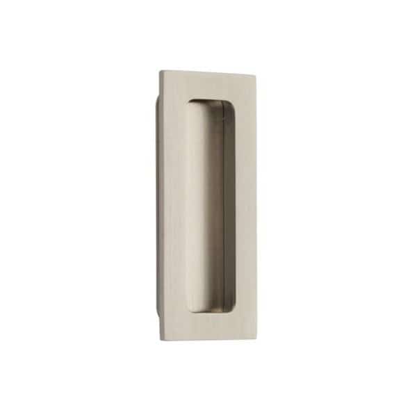 4 in. Modern Rectangular Flush Pull, Satin Nickel