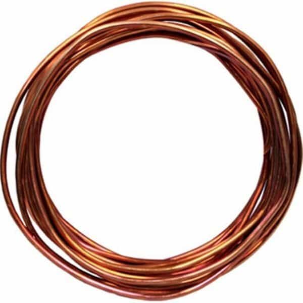 Bare Grounding Wire, Copper, 6 AWG, 1C, Bare, Solid, 15 ft