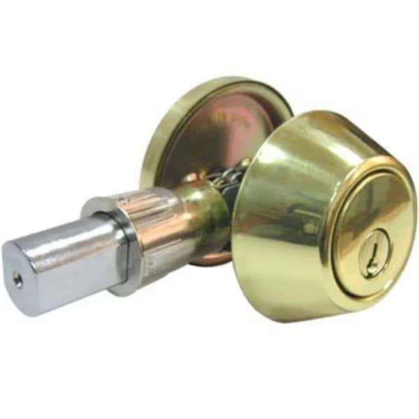 Taiwan Fu Hsing Industrial 222014 Tru-Guard Mobile Home Single Cylinder Deadbolt; Polished Brass