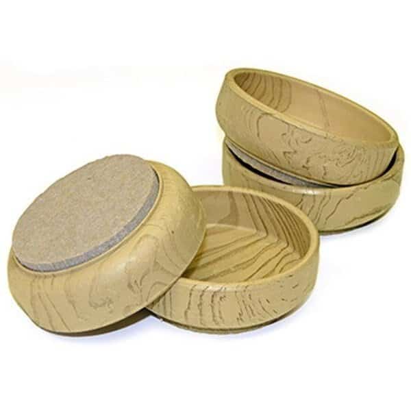 Richelieu America 235737 2.37 in. TruGuard Inside Diameter Wood Grain Furniture Felt Cups; Pack of 4