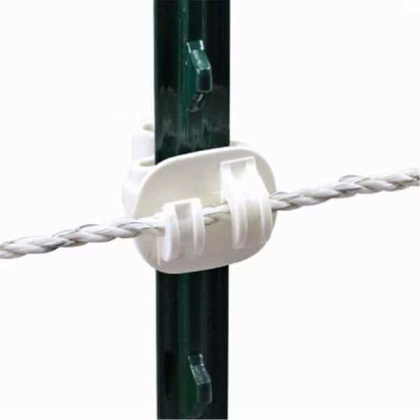 T- Post Claw Insulator - White, 25PK