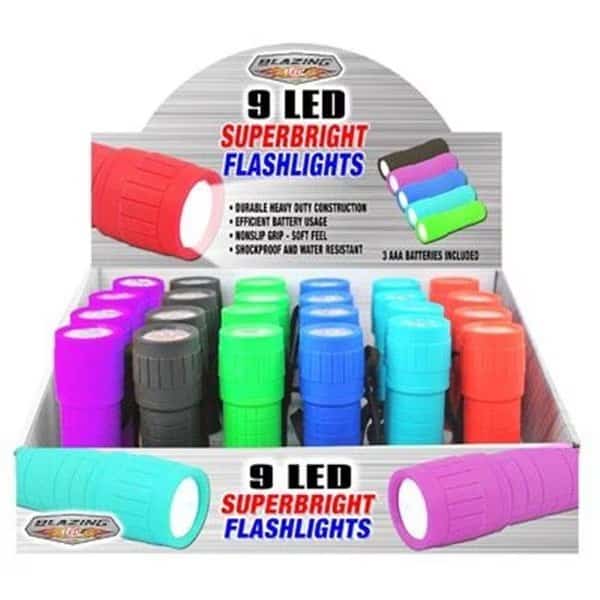 Shawshank Ledz 238209 9 LED Super Bright Flashlight - Assorted Color