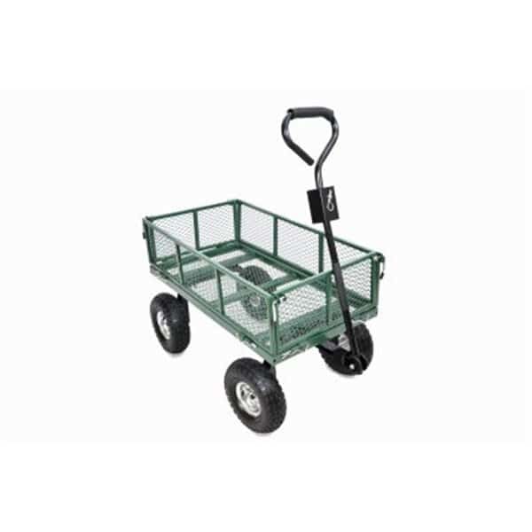Marastar 227554 4 Wheel Green Thumb Mesh Garden Cart with Sidewalls