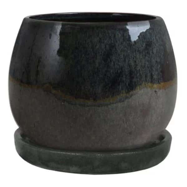 6 in. Drip Green Artisan Pot