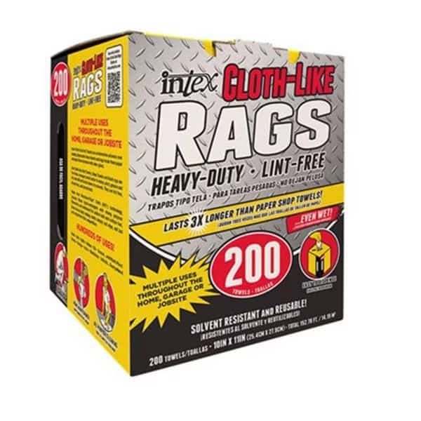 Intex Supply 256188 10 x 11 in. Cloth-Like Rags; 200 Count
