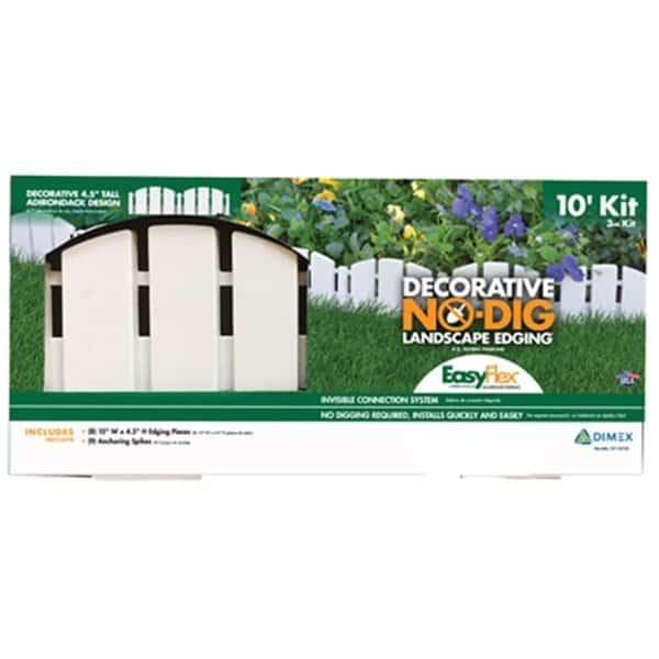10 in. Decorative Landscape Edging Kit, White