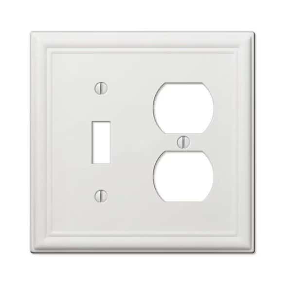 1 Toggle, 1 Duplex White Wall Plate