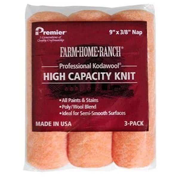 Premier Paint Roller-Z-Pro  9 x 0.37 in. Farm & Ranch Knit Roll Cover - Pack of 3