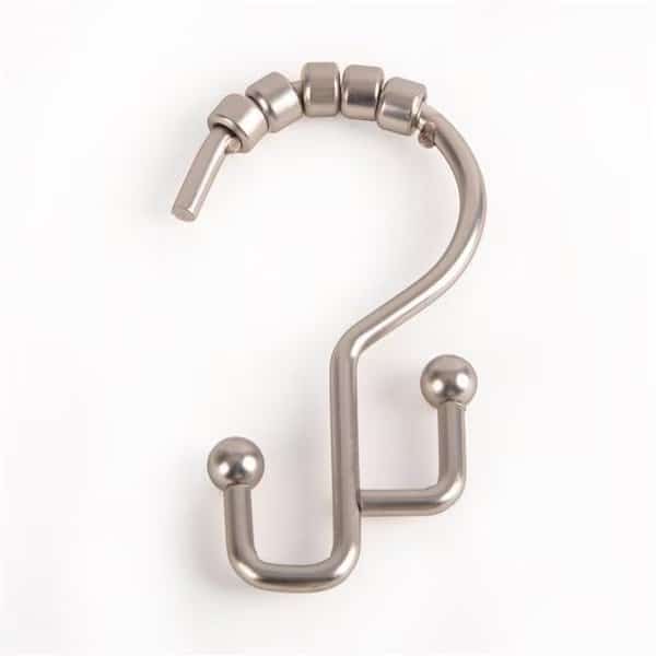 Utopia Alley Double Roller Shower Hook  Brushed Nickel
