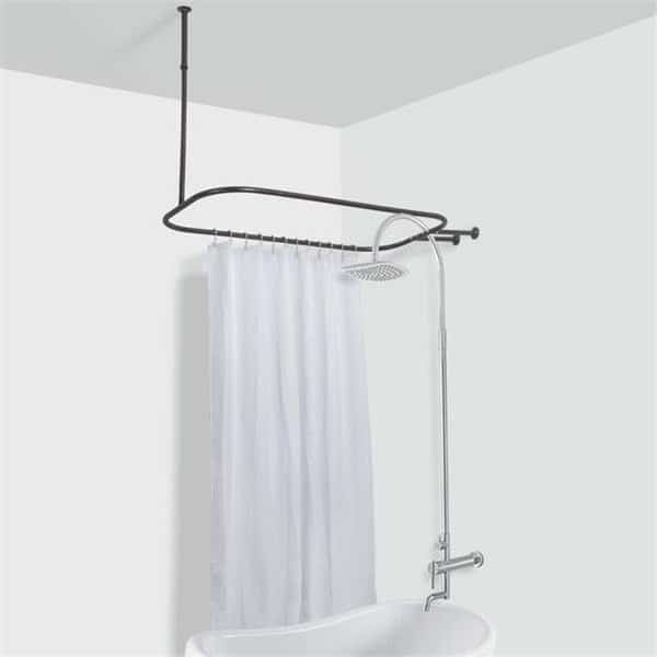 Utopia Alley Hoop Shower Rod for Clawfoot Tub  Bronze