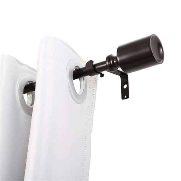 28-48 in. Curtain Rod with Decorative Cap Finial - Bronze