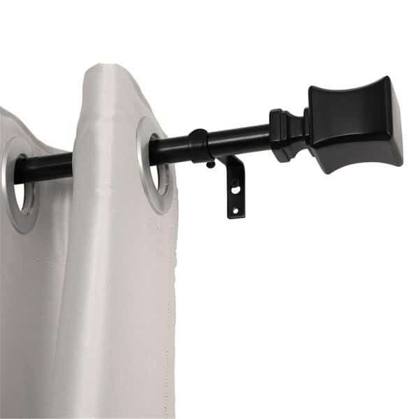 0.75 in. Curtain Rod for 28-48 in. Windows, Black