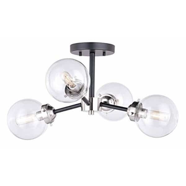 20 in. Orbit Semi-Flush Mount, Satin Nickel & Oil Rubbed Bronze