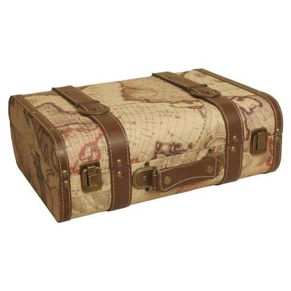 Map Faux Leather Suitcase