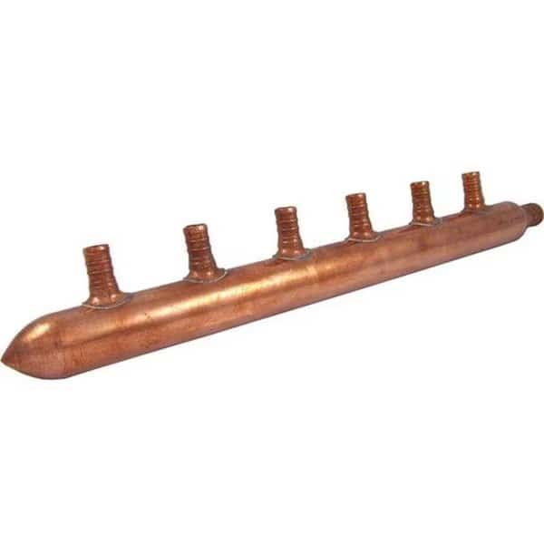 Cash Acme 22787 Copper Manifold with Pex 6 Port Closed Bulk