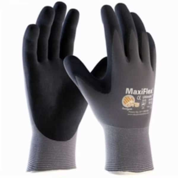 Nitrile, Palm and Fingers, 4 Abrasion Level, Gray, 2XL