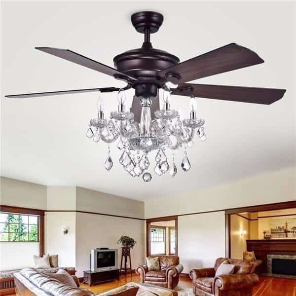 Warehouse of Tiffany CFL-8213REMO-AB 52 in. Havorand Indoor Remote Controlled Ceiling Fan with Light Kit; Bronze, Warehouse Of Tiffany, Mfr#: CFL-8213REMO/AB