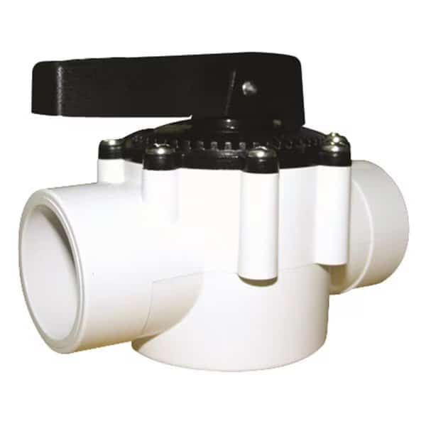 1.5 & 2 in. White 2 Way Slip Fit Valve with Non-Stick Impregnated Seals
