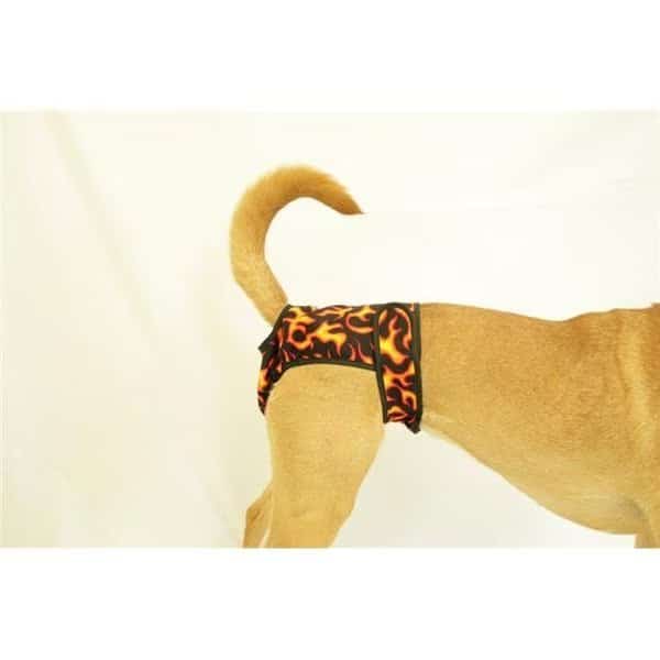 Seasonals 41112HFL Washable Female Dog Diaper; Hot Flames - Medium