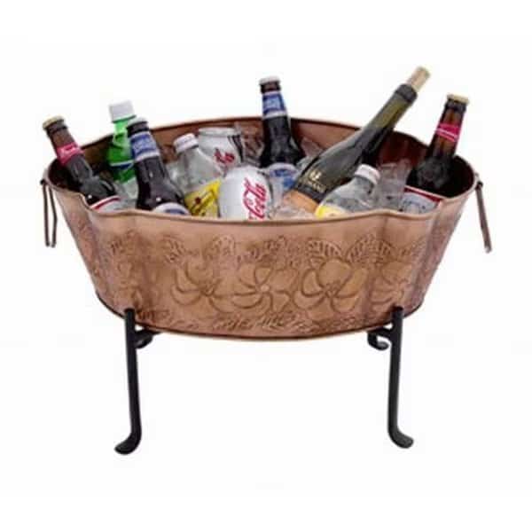 Achla C-52C Embossed Tub Galvanized Steel - Copper