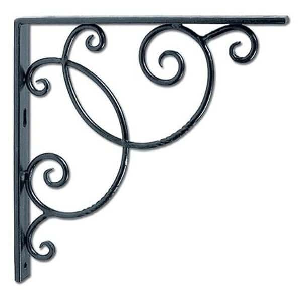 Achla B-21 10"W x 10"H Black Powder Coated Scroll Shelf Bracket