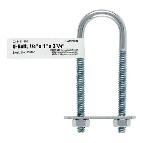 02-3451-300 U-Bolt Zince 0.25 x 1 x 3.25 in. 10PK