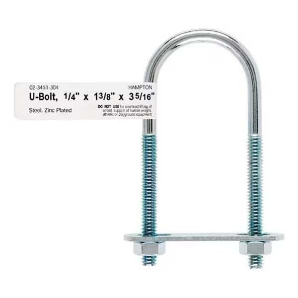 Hampton 02-3451-304 U-Bolt Zince  0.25 x 1.375 x 3.31 in. - pack of 10