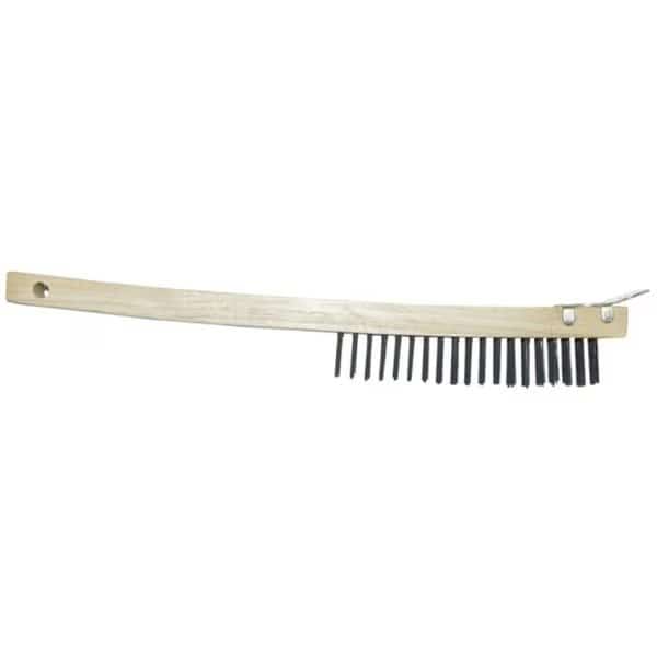 WBS319 Wire Scratch Handle Wood Brush Stainless Steel - 3 x 19 in.