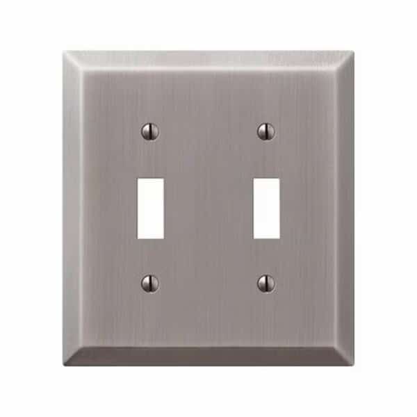 2 Toggle Antique Nickel Stamped Steel Wall Plate