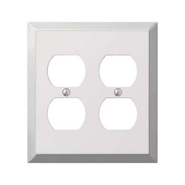 Amerelle 161DD 2 Duplex Polished Chrome Stamped Steel Wall Plate
