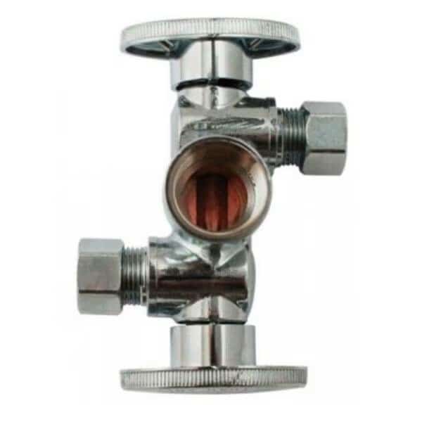 K2903DHLF 250 psi Three-Way Quarter Turn Dual Shut-Off Valve 0.62 in.