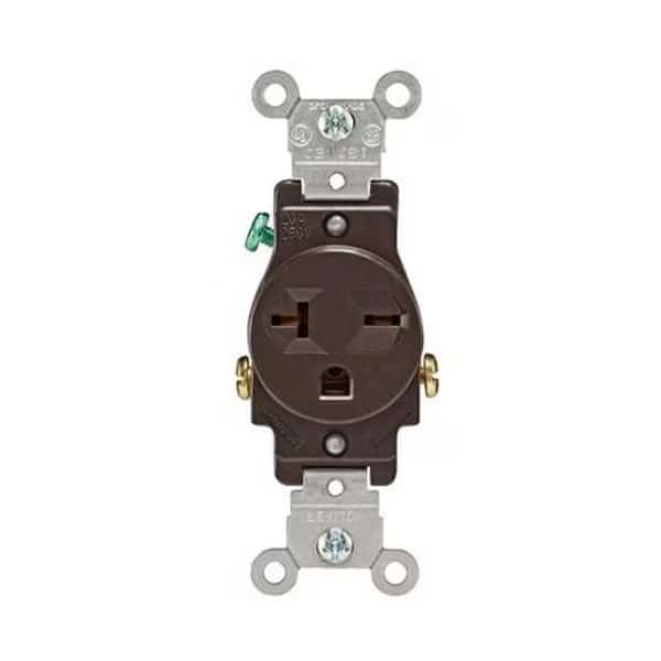 05821-00S 20amp NEMA 6-20R Brown Commercial Grade Single Receptacle