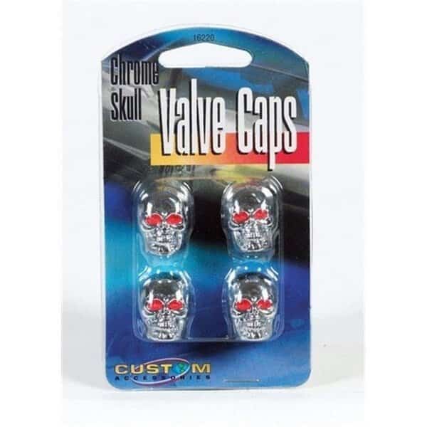 Custom Accessories 16220 2 Pair Chrome Skull Valve