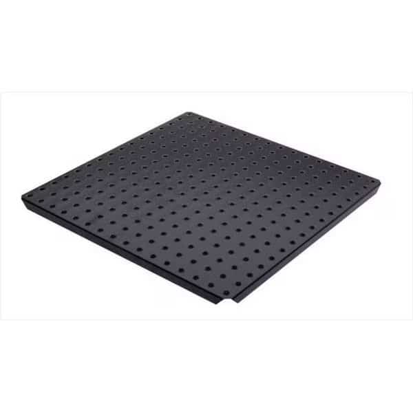 Alligator Board ALGSTRP16x16PTD-BLK Black Powder Coated Metal Pegboard Panels with Flange - Pack of 2