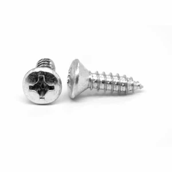 No.6-18 x 0.5 Phillips Oval Head Type A Sheet Metal Screw, 18-8 Stainless Steel, 5000PK