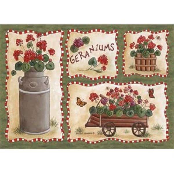 Custom Printed Rugs GERANIUMS Geraniums Rug