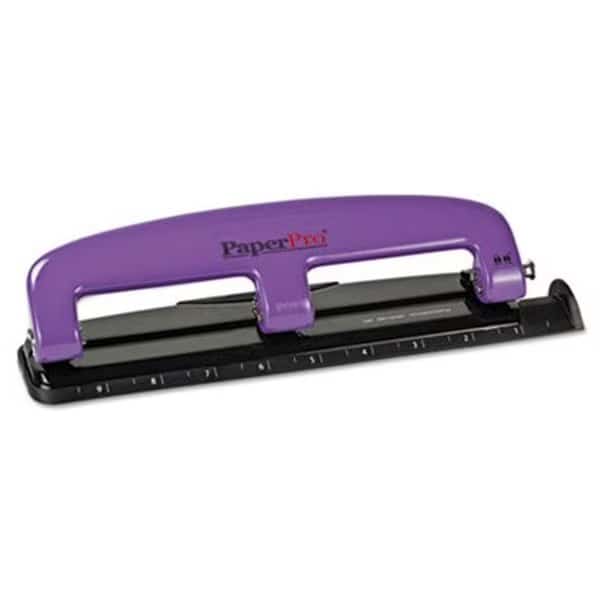 Accentra 2105 12-Sheet Capacity Compact Three-Hole Punch; Rubber Base; Purple-Black