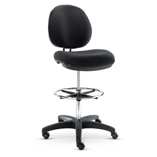 Interval Series Swivel Task Stool; PVC-Free Faux Leather; Black