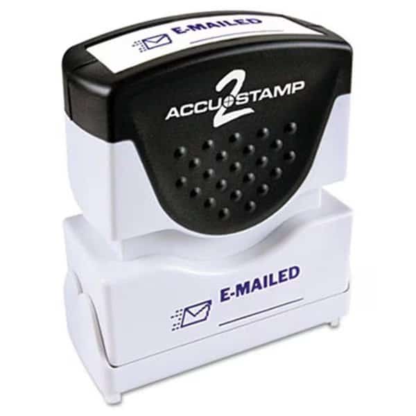 Consolidated Stamp 035577 Accustamp2 Shutter Stamp with Anti Bacteria; Blue; EMAILED; 1.63 x .5