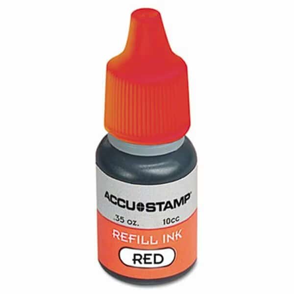 ACCU-STAMP Gel Ink Refill- Red- 0.35 oz Bottle