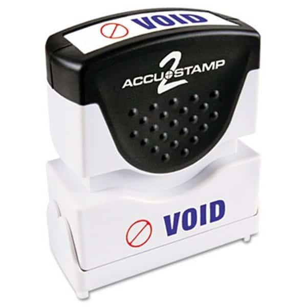 Consolidated Stamp 035539 Accustamp2 Shutter Stamp with Anti Bacteria; Red-Blue; VOID; 1.63 x .5