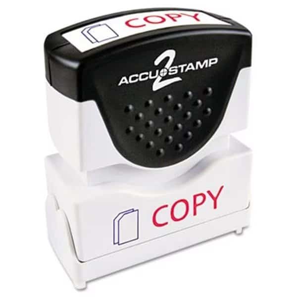 Consolidated Stamp 035532 Accustamp2 Shutter Stamp with Anti Bacteria; Red-Blue; COPY; 1.63 x .5