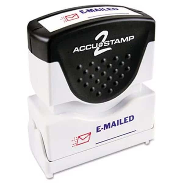 Consolidated Stamp 035541 Accustamp2 Shutter Stamp with Anti Bacteria; Red-Blue; EMAILED; 1.63 x .5